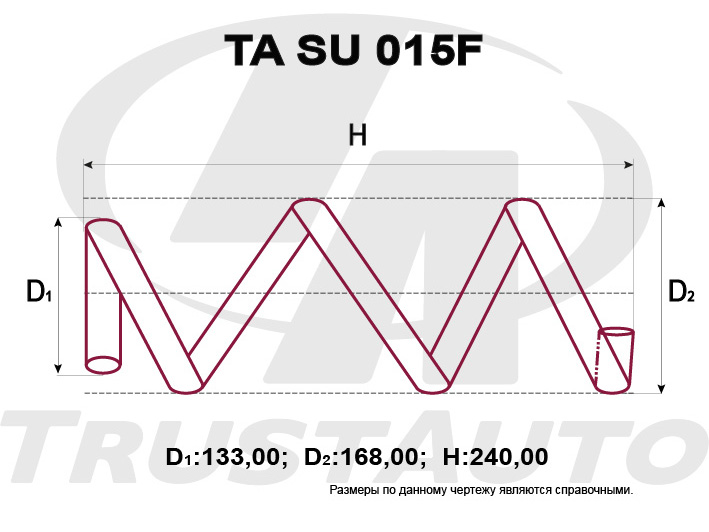 Пружина подвески усиленная (TA) LEVORG (V10) VM4 VMG (14-) 20330-VA010 TRUSTAUTO TASU015F